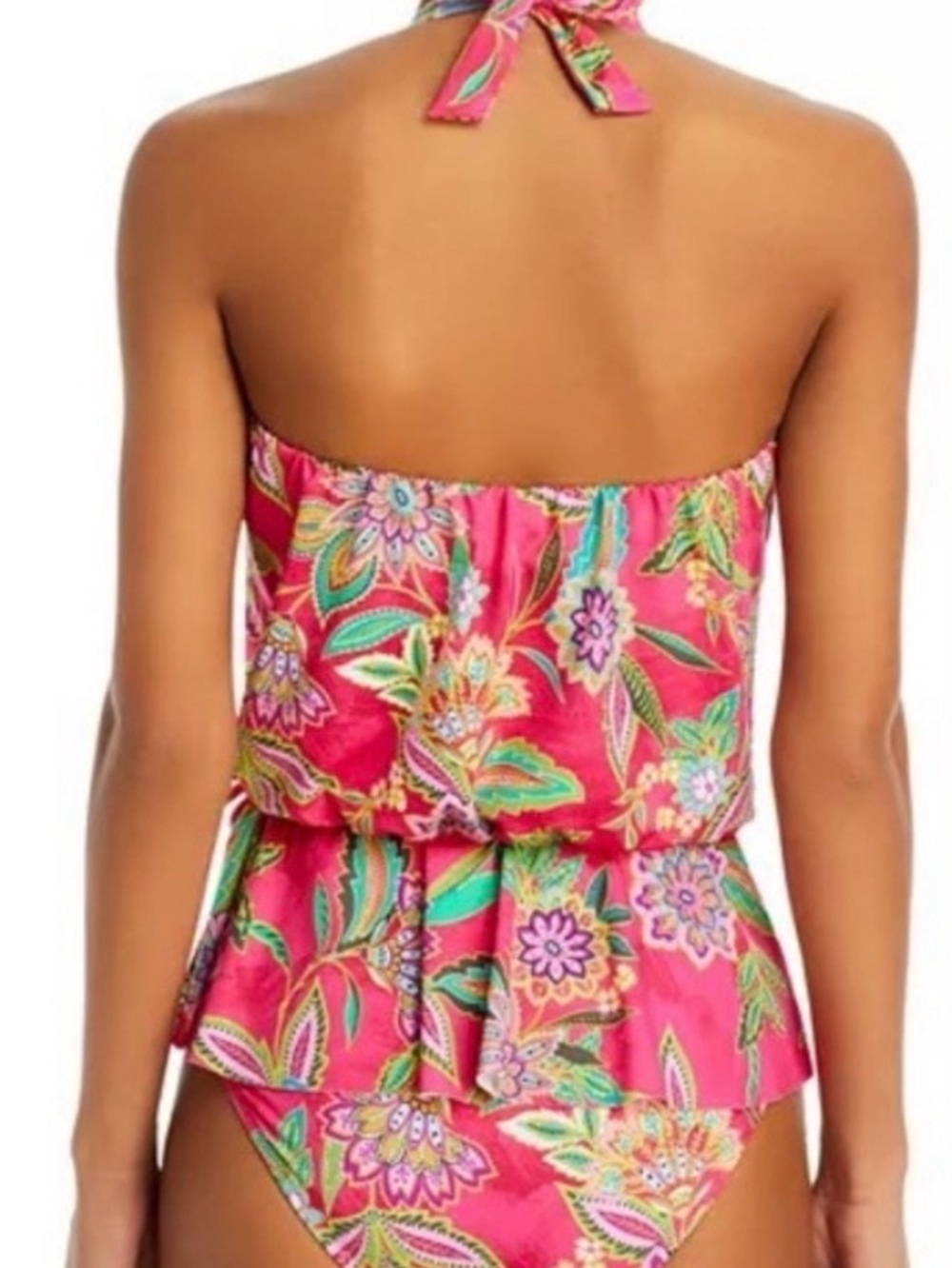 Johnny Was Pink Flamingo 2 piece Swimsuit - Picture 2 of 6